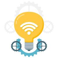 light bulb idea, light bulb with wifi symbol in the middle vector