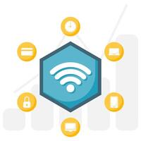 illustration of devices using the internet of things network vector