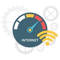 internet speed meter, illustration of network and internet vector