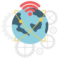 global internet network worldwide, globe with internet signal symbol vector