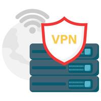 virtual private network and server devices vector