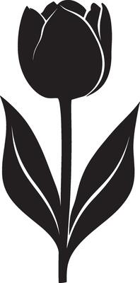 Black illustration of a tulip flower in a clean, simple icon outline