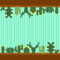 cactus background with cute frame vector