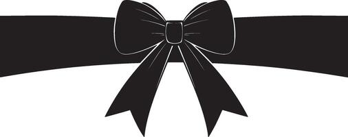 black ribbon with bow on white background vector