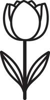 Simple black illustration of a tulip flower icon outline vector
