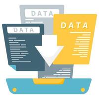 download and upload icons, data and document backup vector