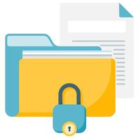 restricted access, data protection and security vector
