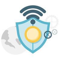 internet network security, data protection and security vector