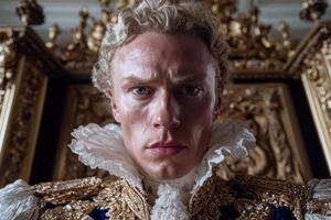 Portrait of a man in a royal costume photo