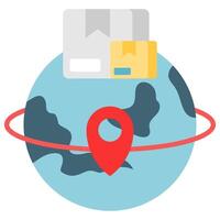 international shipping feature, digital marketplace and online store vector