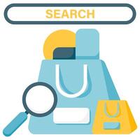 product search feature, digital marketplace and online store vector