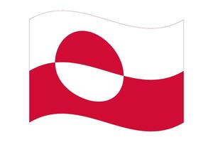 Wavy flag of Greenland, isolated on a transparent background. illustration. vector