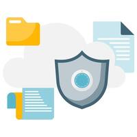 cloud storage security, digital security illustration vector