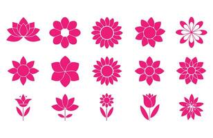 Abstract floral elements with smooth edges vector