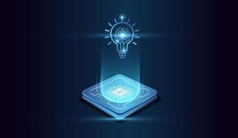 The AI idea expert technology futuristic illustration. and Concept of Artificial intelligence, Abstract digital futuristic design. the artificial intelligence concepts. vector