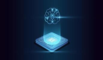 the artificial intelligence concepts. and The Concept of Artificial intelligence Head concept for computing AI, Abstract of digital futuristic AI design vector