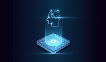 The Concept of Artificial intelligence Head concept for computing AI, Abstract of digital futuristic AI design. the artificial intelligence concepts. vector