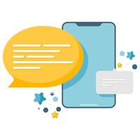 digital conversation, instant chat application vector