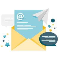 email connected, instant chat application vector