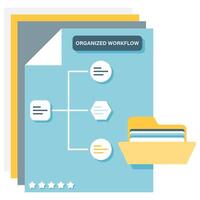 organized workflow, operational management and business vector
