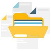 document management, operational management and business vector