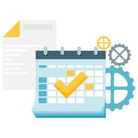 operational schedule, operational management and business vector