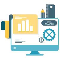 operational data analysis, operational management and business vector