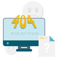 page not found, internet and network disruptions vector