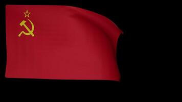 nacional bandeira do soviético União. a bandeira vibra dentro a vento em uma Preto fundo. 3d animação. video