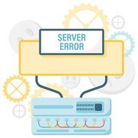 server error, internet and network disruptions vector