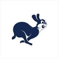 A rabbit logo with a blue background vector