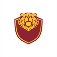 A bear head on a shield vector