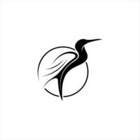 A bird logo with a black and white design vector