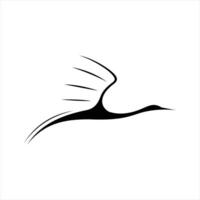 A black and white drawing of a bird flying vector