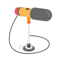 Get this amazing icon of microphone in trendy design,, vector