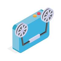 Retro projector camera for displaying vintage films and videos. vector