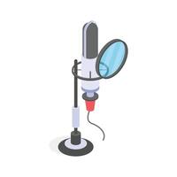 Professional microphone with pop filter for clean vocal recordings vector