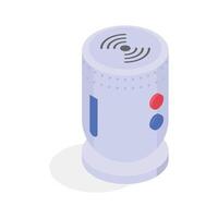 An isometric illustration of a wireless smart speaker vector