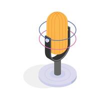 Get this amazing icon of microphone in trendy design. vector