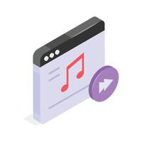 Digital music player, concept icon of online music in isometric style vector