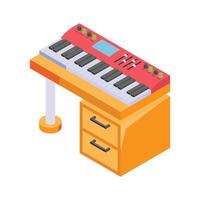 Electronic synthesizer keyboard for music production and sound effects vector