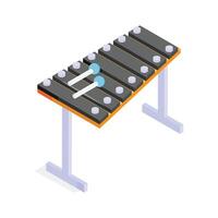 An isometric icon of a vibraphone, ready to premium use vector