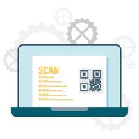 QR code login, digital security and access points vector