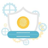 fingerprint login, digital security and access points vector