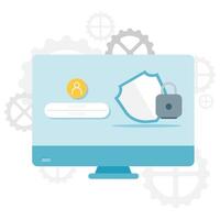 computer login security, digital security and access points vector
