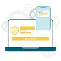 two-factor authentication, digital security and access points vector