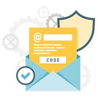 email code verification, digital security and access points vector