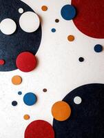 Abstract geometric art with circles on a textured background photo