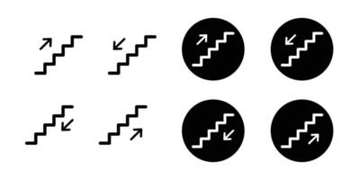 Staircase icons with up and down directional arrows. vector