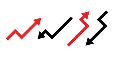 Trendy Up and Down Arrows Representing Growth and Decline. vector